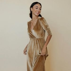 Baltic Born Velvet Maxi Dress Gold